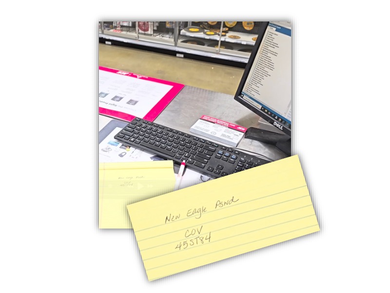 New Eagle password written down in notebook