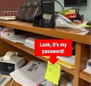 Password on sticky note